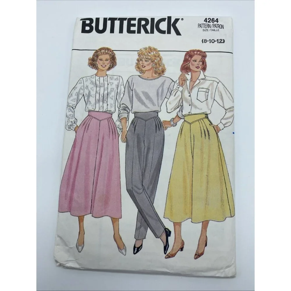 Butterick 4264 Misses' Pants Skirts & Culottes 8 10 12 Uncut FF Vintage 1986